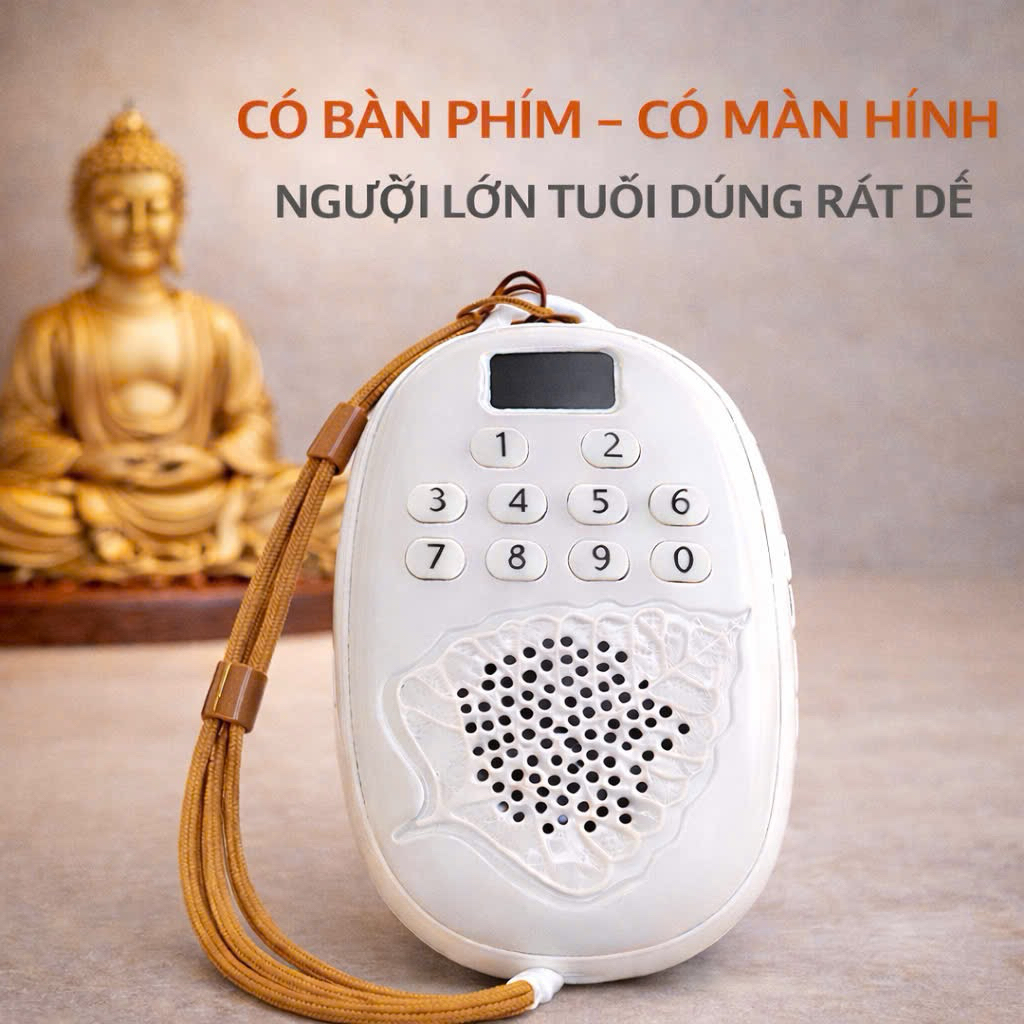 Máy Niệm Phật Lá Bồ đề có sẵn bài-âm thanh trong dễ xài