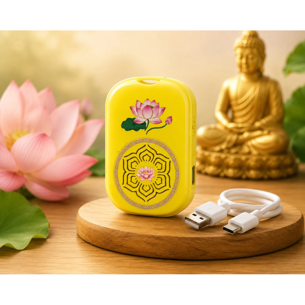 Máy niệm phật siêu nhỏ đeo cổ-có sẵn bài niệm phật,thần chú-pin sạc siêu tiện lợi