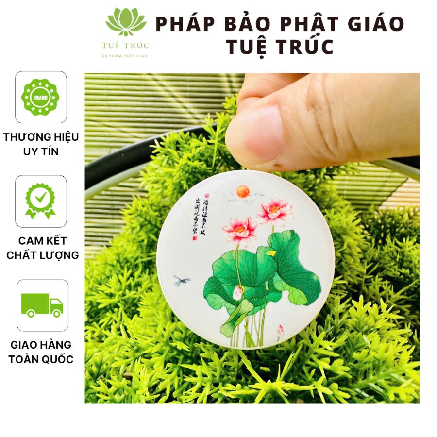 Máy niệm phật Tuệ Trúc hình tròn lá sen có kinh địa tạng,kinh vu lan